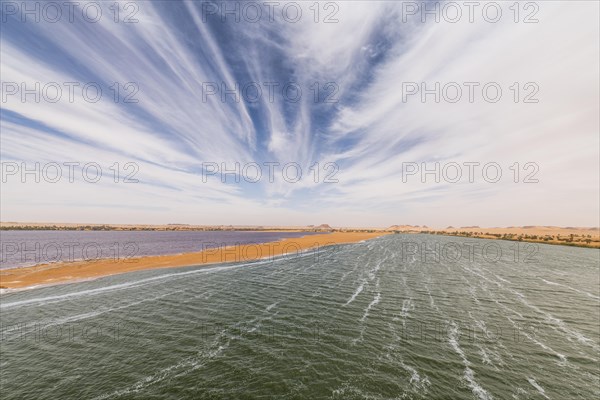 Two coloured lake as part of the the Unesco sight Ounianga lakes