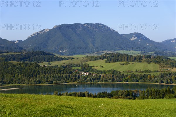 View of mountain landscape with Liptov reservoir or Liptovska Mara near Bobrovnik