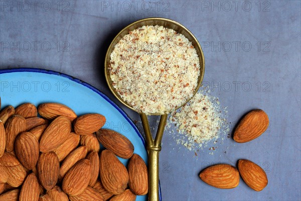 Ground almonds in ladle