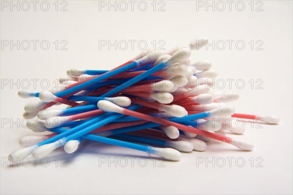 Cotton swabs on white background