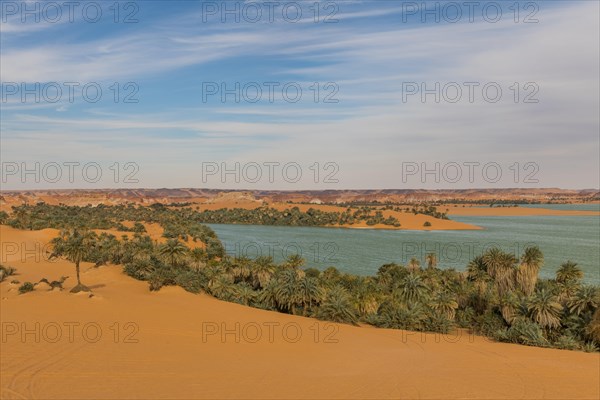 Overlook over Ounianga kebir part of the the Unesco sight Ounianga lakes