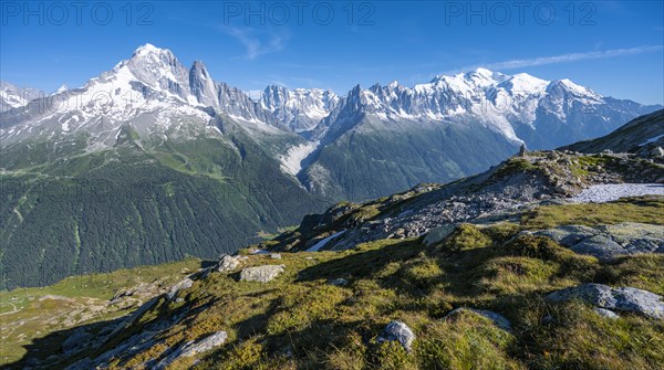View of the Mer de Glace glacial valley