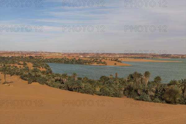 Overlook over Ounianga kebir part of the the Unesco sight Ounianga lakes