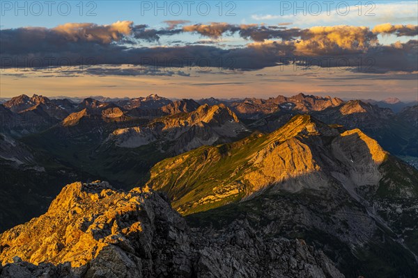 Sunrise with clouds over Allgaeu Alps