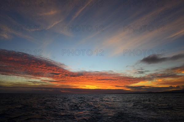 Evening glow with clouds over the Pacific Ocean