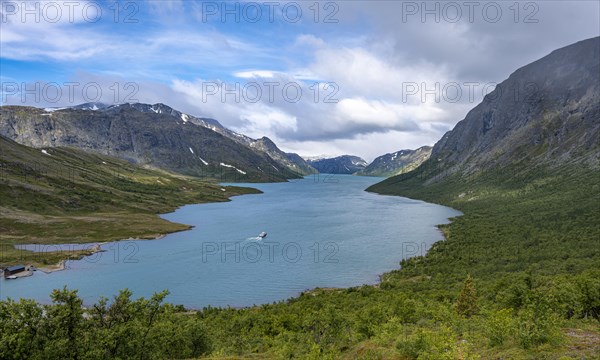 Boat on the lake Gjende