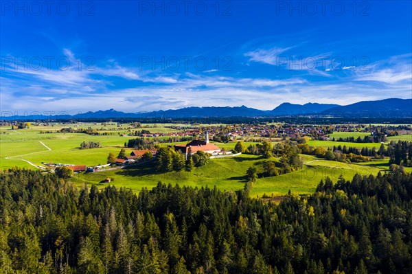 Aerial view of Reutberg Monastery