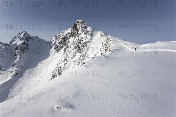 Ski tourer with ascent track