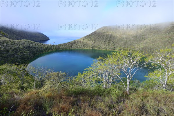 View over the Darwin saltwater lake and the anchorage of Tagus Cove