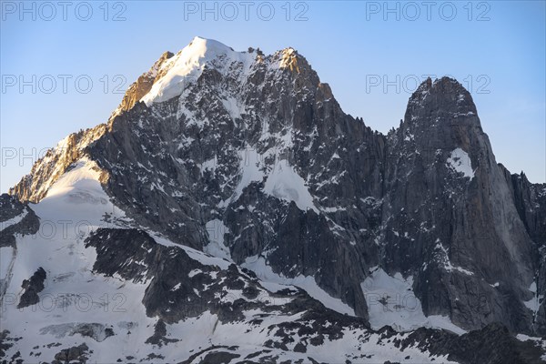 Mountain flank of the Aiguille Verte with Grand Dru