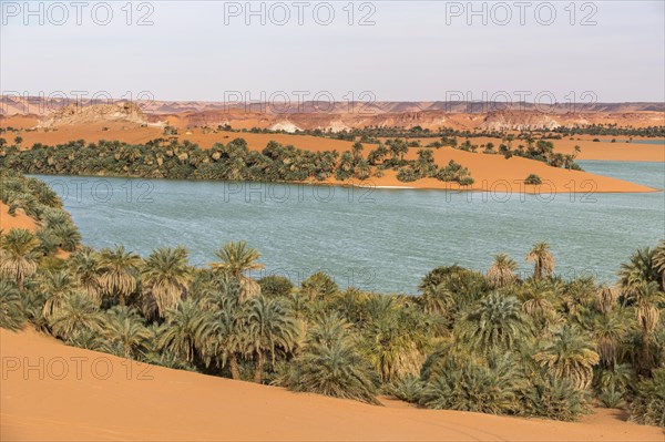 Overlook over Ounianga kebir part of the the Unesco sight Ounianga lakes