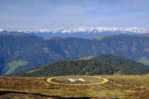 Helicopter landing site at mountain rescue