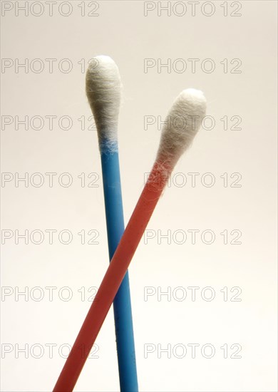 Cotton swabs on white background