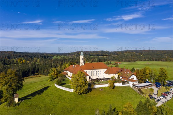 Aerial view of Reutberg Monastery