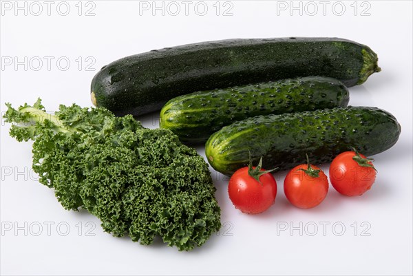 Fresh garden vegetables with water drops