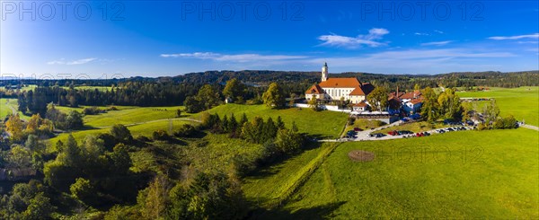 Aerial view of Reutberg Monastery