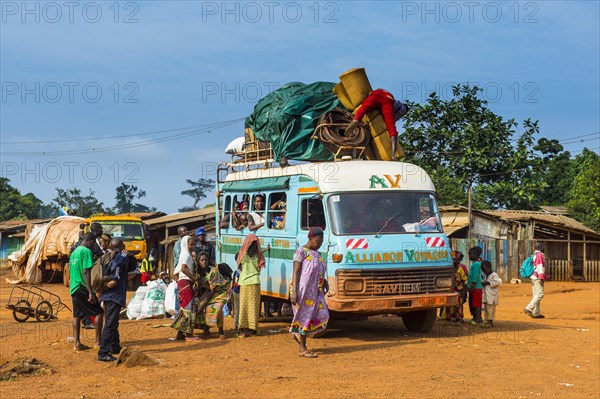 Fully loaded local bus in Libongo