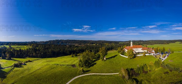 Aerial view of Reutberg Monastery