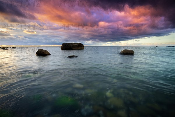 Dramatic clouds at sunrise at the Baltic Sea