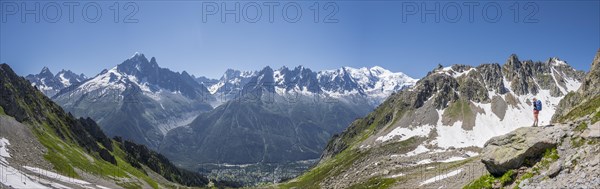 Hiker looks out over Grand Balcon North