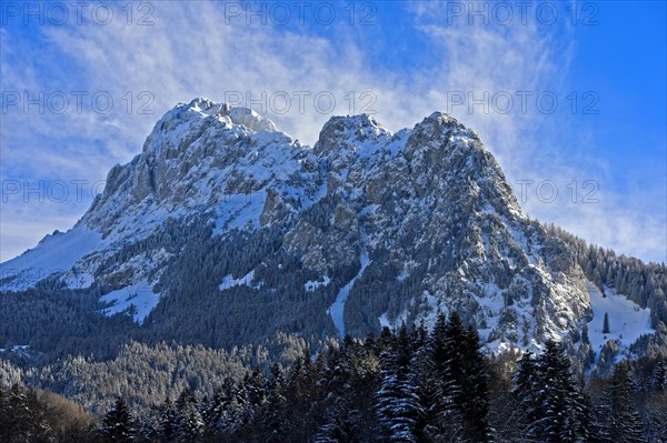 Dent d'Oche peak in winter