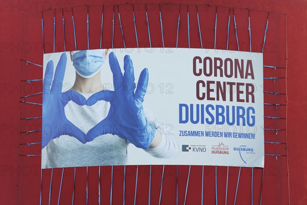 Advertising banner Corona Center Duisburg