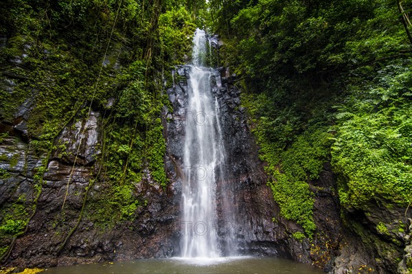 Waterfall of Sao Nicolau in the jungle of Sao Tome