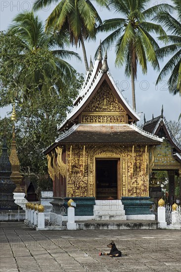 The Red Chapel in the temple Wat Xieng Thong