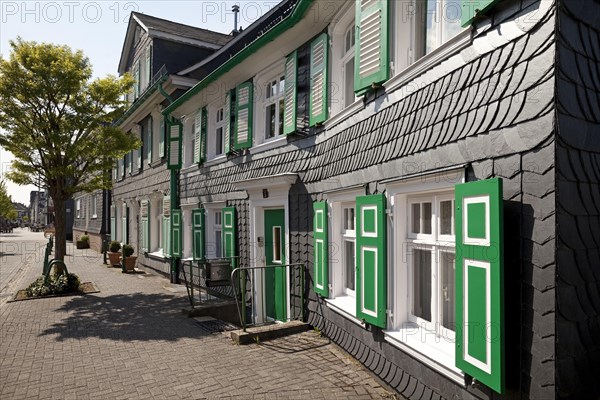 Row of houses with slate