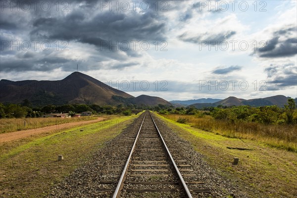 Railway track in the Unesco world heritage sight Lope national park