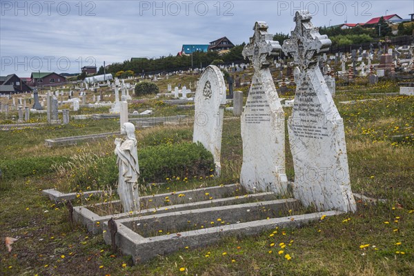 Cemetery in Stanley capital of the Falklands
