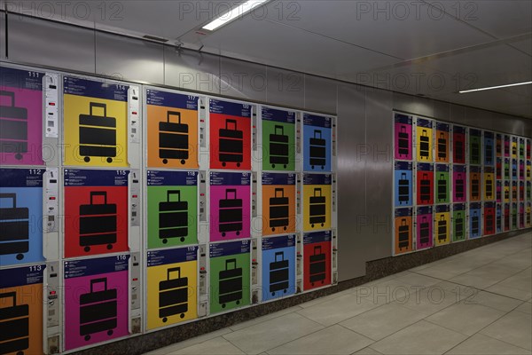 Lockers with colorful pictograms