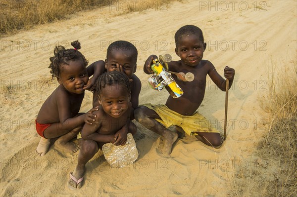 Young kids posing for the camera