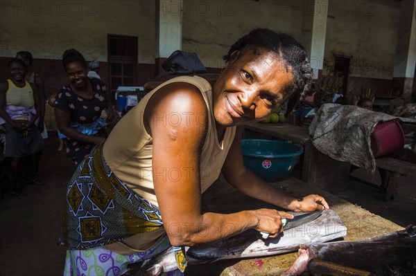 Market women in the Central Market in the city of Sao Tome