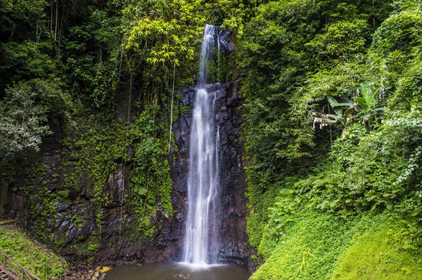 Waterfall of Sao Nicolau in the jungle of Sao Tome