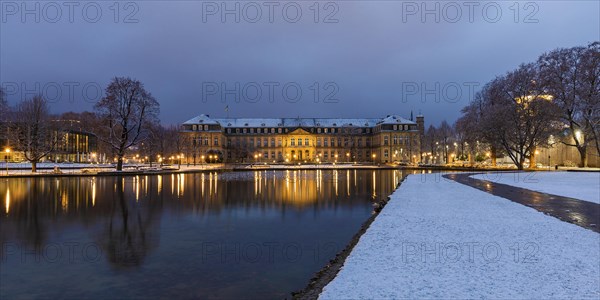 New castle with corner lake