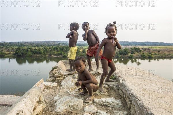 Young kids posing for the camera