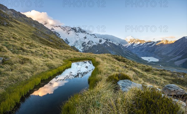 Reflection in mountain lake