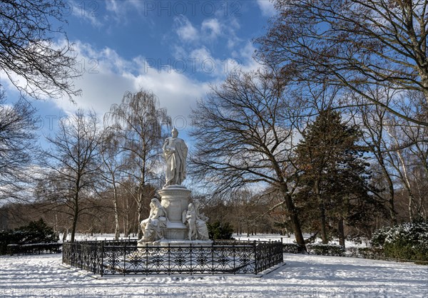 The Goethe Monument made of Carrara marble by Fritz Scharper at the Grosser Tiergarten in Berlin