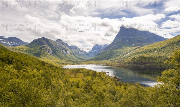 High valley Innerdalen with lake Innerdalsvatna