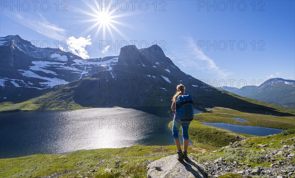 Hiker on the way to Innerdalstarnet