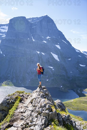 Hiker on the way to Innerdalstarnet