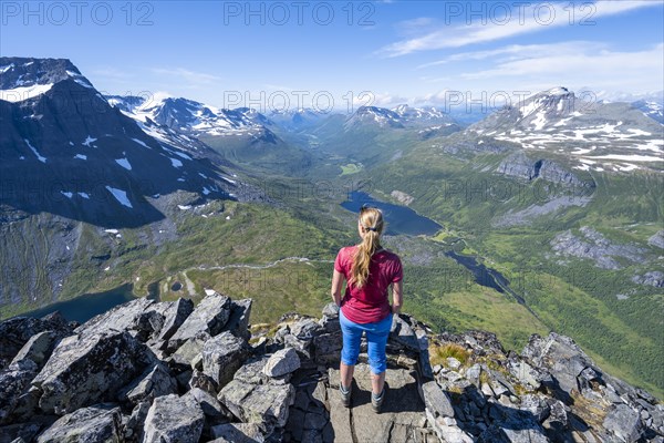 Hiker looking from the top of Innerdalstarnet