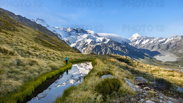 Hiking at a mountain lake