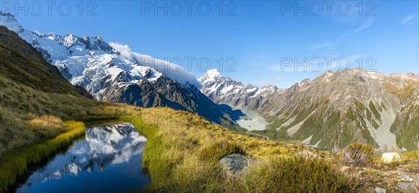 Reflection in mountain lake