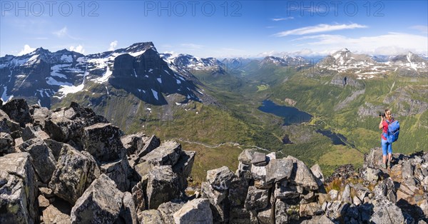 Hiking at the peak of Innerdalstarnet