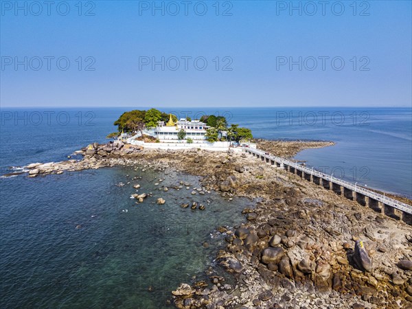 Aerial from the Myaw Yit Pagoda in the ocean near Dawei