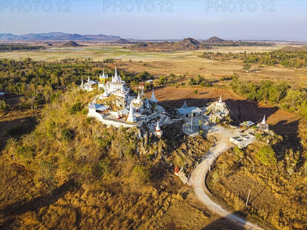 Aerial of a stupa near Panpet