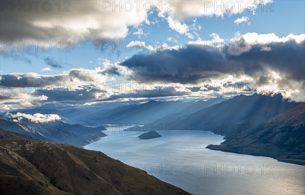 Sunbeams shining through clouds