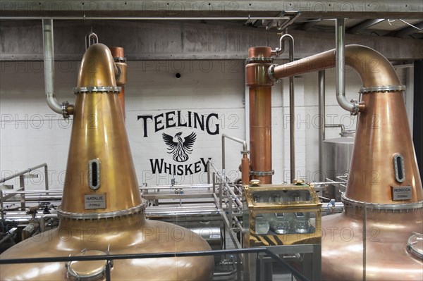 Two stills in a whisky distillery